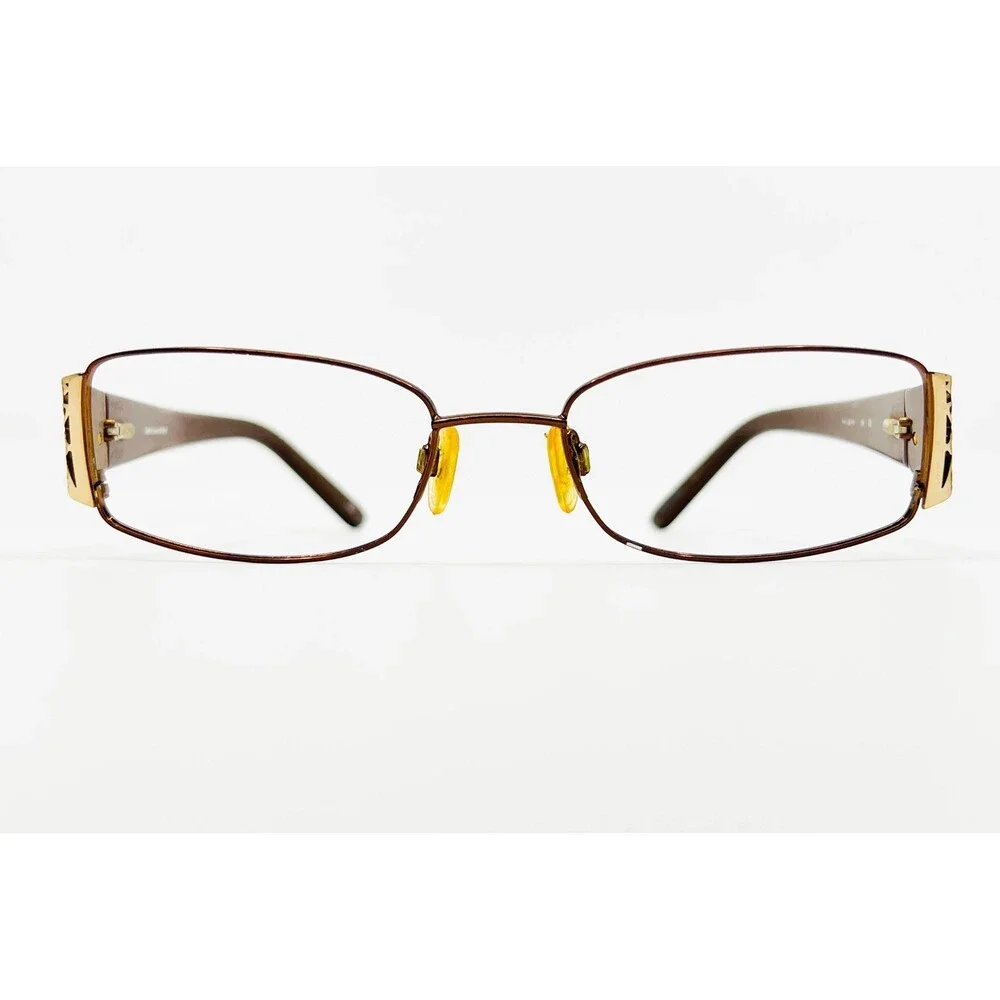 Sophia Loren Eyeglasses Womens Brown Gold M185 Floral Temple 54-18-135